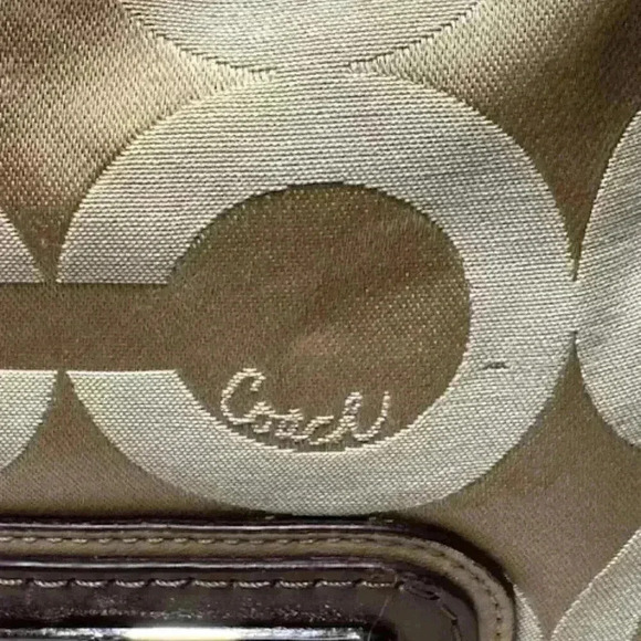 Coach Kristin Op Art Sateen Zip Top Tote Shoulder Bag #16813 - Picture 10 of 16